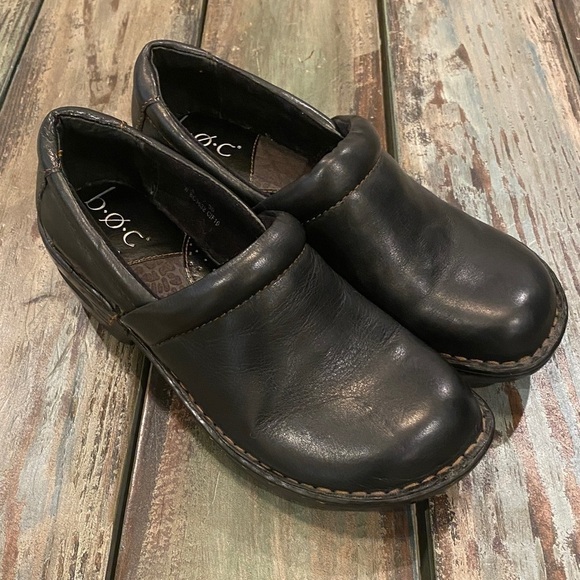 B.O.C. Peggy Clogs Black Leather Comfort Shoes Career Walking Womens Size 8 - Picture 7 of 14